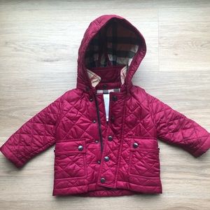 Infant Burberry Fall Jacket 6m fuchsia